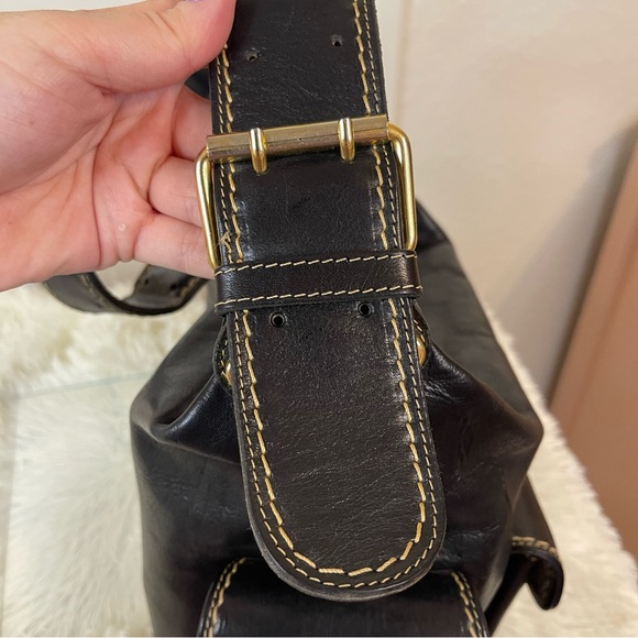 Marino Orlandi Black Shoulder Bag with 4 Exterior Pockets - Picture 12 of 15